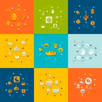 Easter flat infographic Stock Illustration