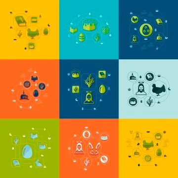 Easter flat infographic Stock Illustration