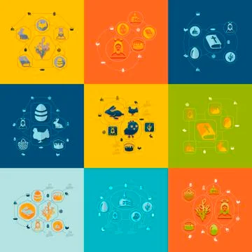 Easter flat infographic Stock Illustration