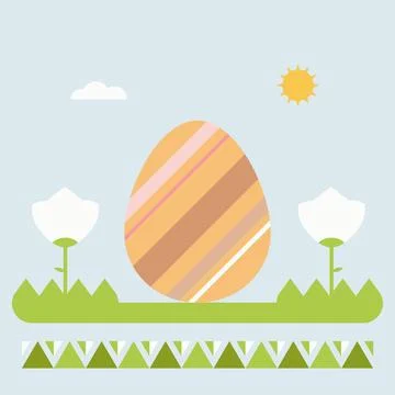 Easter Flat Simple Vector Illustration-16 Stock Illustration