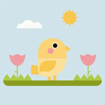 Easter Flat Simple Vector Illustration-19 Stock Illustration