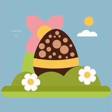 Easter Flat Simple Vector Illustration-20 Stock Illustration