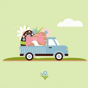 Easter Flat Simple Vector Illustration-17 Stock Illustration