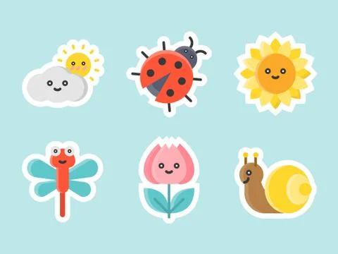 Easter flat sticker icon set, vector illustration Illustrazione stock