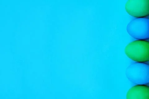 Easter flatlay with eggs Stock Photos