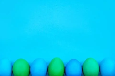 Easter flatlay with eggs Stock Photos