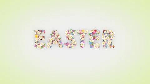 Easter floral text background animation Stock Footage 107198594