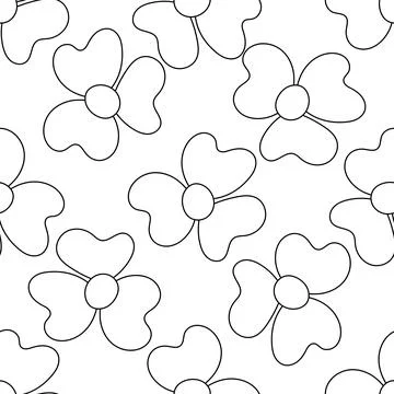 Easter flowers vector plant pattern line doodle Stock Illustration