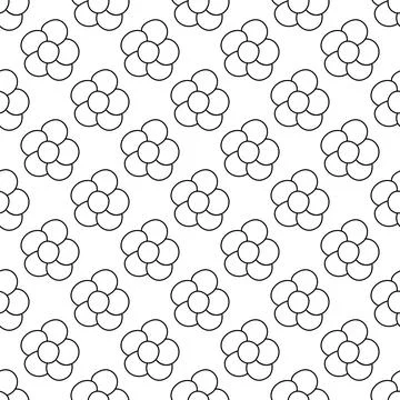 Easter flowers vector plant pattern line doodle Illustrazione stock