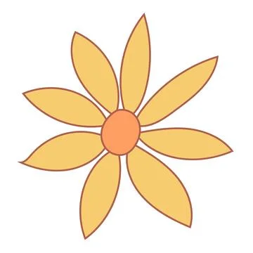 Easter flowers vector plants colored icon element Stock Illustration