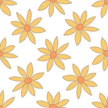 Easter flowers vector plants colored pattern texti イラスト素材