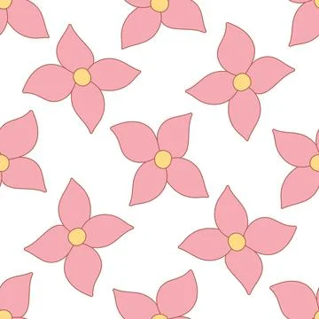 Easter flowers vector plants colored pattern texti Stock Illustration