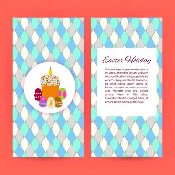 Easter flyer with objects Illustration