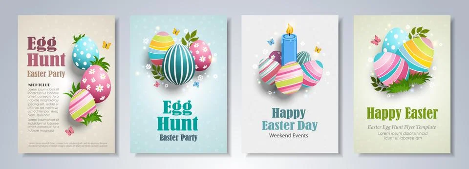 Easter flyers set Stock Illustration