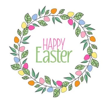 Easter frame with branches Illustrazione stock