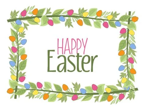 Easter frame with branches Stock Illustration