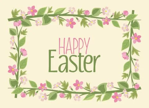 Easter frame with branches Stock Illustration