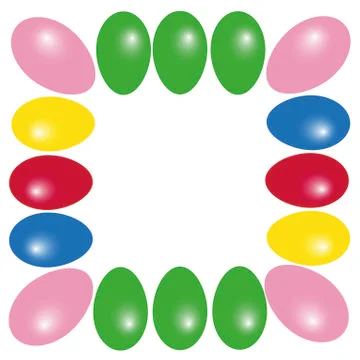 Easter frame from color eggs Stock Illustration