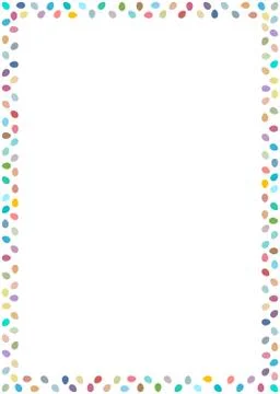 Easter frame with colorful eggs on white isolated background. Stock Illustration