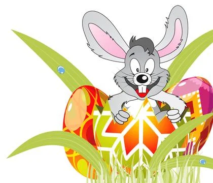 Easter Frame with Eggs and Rabbit Illustrazione stock