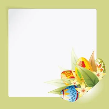 Easter Frame with Sheet Paper mounted in pocket Stock Illustration