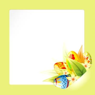 Easter Frame with Sheet Paper mounted in pocket Illustrazione stock