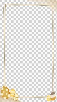 Easter frame showing flat gold lines, torn parchment, patterned eggs on Illustrazione stock