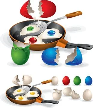 Easter Fried Eggs Stock Illustration