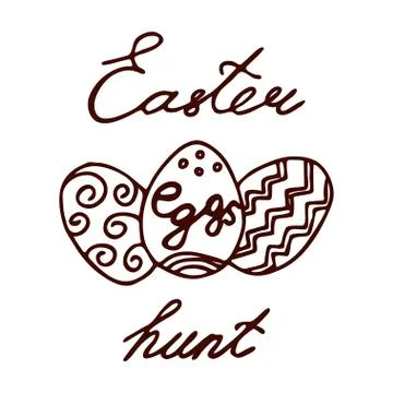 Easter funny sign - Easter Egg Hunt Stock Illustration