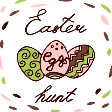 Easter funny sign - Easter Egg Hunt Stock Illustration
