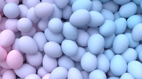 Easter gentle background with heap of light blue eggs Stock Photos