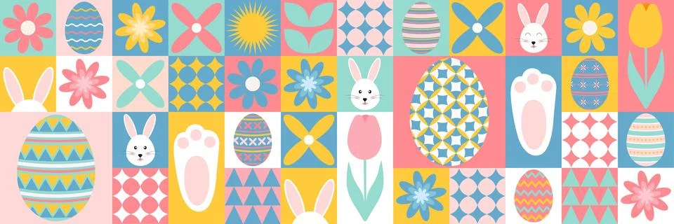 Easter geometric pattern for background, label, cover, packaging. Stock Illustration