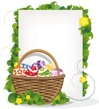 Easter gift basket Stock Illustration