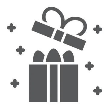 Easter gift box glyph icon, present and easter, eggs in package sign, vector Stock Illustration