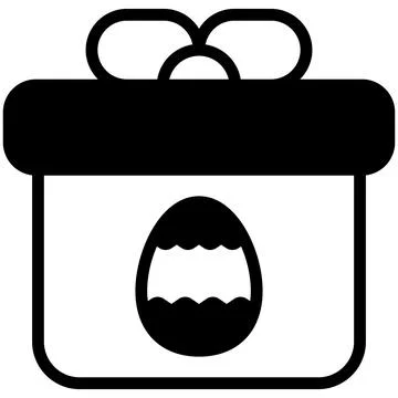 Easter gift flat line icon イラスト素材