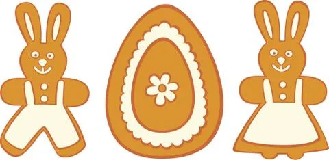 Easter gingerbread cookies Stock Illustration