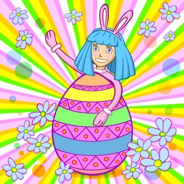 Easter Girl Ilustração Stock