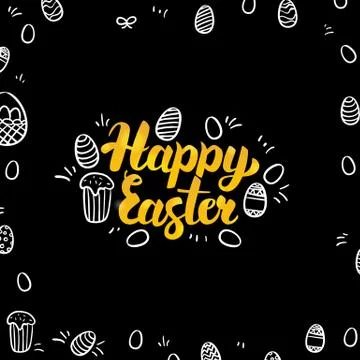 Easter Gold and Black Design 스톡 일러스트