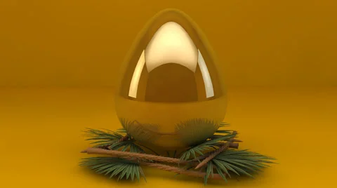 Easter gold egg 3d animation Stock Footage 48751378