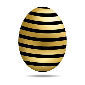 Easter Golden Egg isolated on white background. Vector illustration. 스톡 일러스트