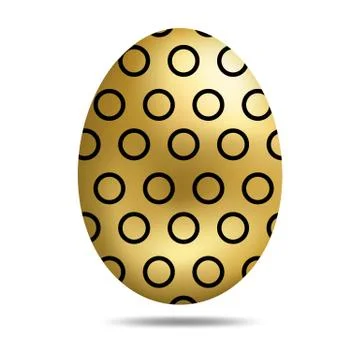 Easter Golden Egg isolated on white background. Vector illustration. Stock Illustration