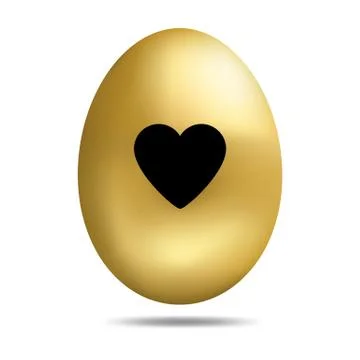 Easter Golden Egg isolated on white background. Vector illustration. Stock Illustration