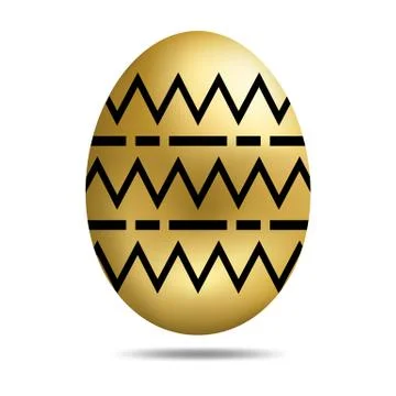 Easter Golden Egg isolated on white background. Vector illustration. Stock Illustration
