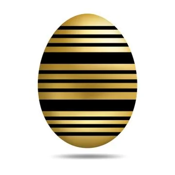 Easter Golden Egg isolated on white background. Vector illustration. 스톡 일러스트