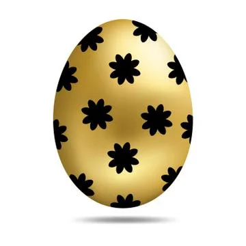 Easter Golden Egg isolated on white background. Vector illustration. Stock Illustration
