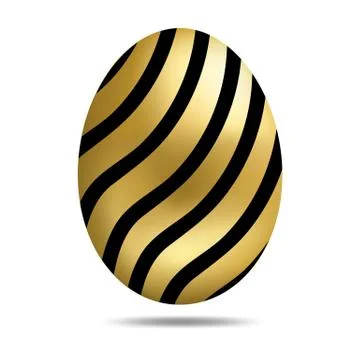 Easter Golden Egg isolated on white background. Vector illustration. Stock Illustration