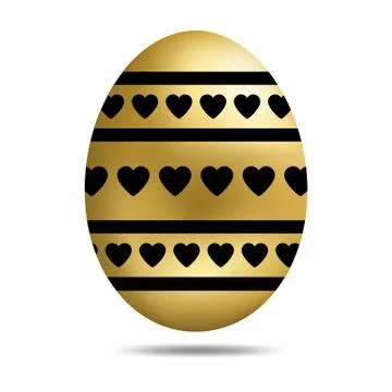 Easter Golden Egg isolated on white background. Vector illustration. Stock Illustration