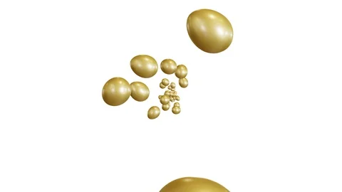 Easter golden eggs 3D animation on white background Looped Seamless animatio Stock Footage 127655869