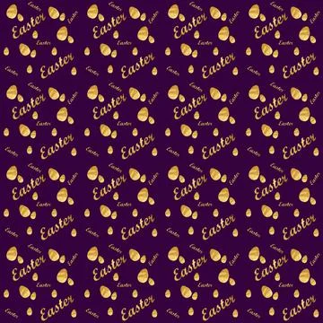 Easter golden eggs seamless pattern Stock Illustration