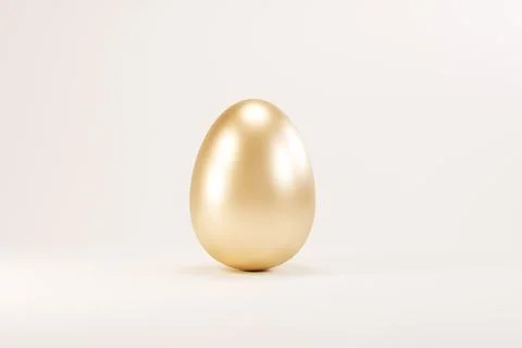 Easter golden glitter egg on white background. Minimal easter concept. Happy Stock Illustration